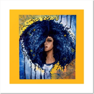 Blue curls Posters and Art